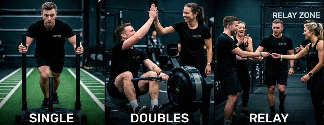 Hyrox Singles, Doubles oder Relay? Finde das perfekte Rennformat für dein Fitness-Level
